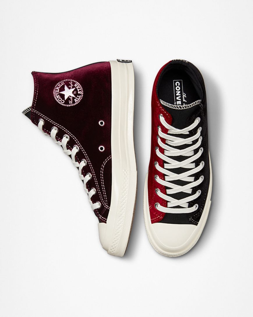 Tenis Converse Chuck 70 Beyond Retro Velvet Cano Alto Feminino Pretas Vermelhas | PT T07P805